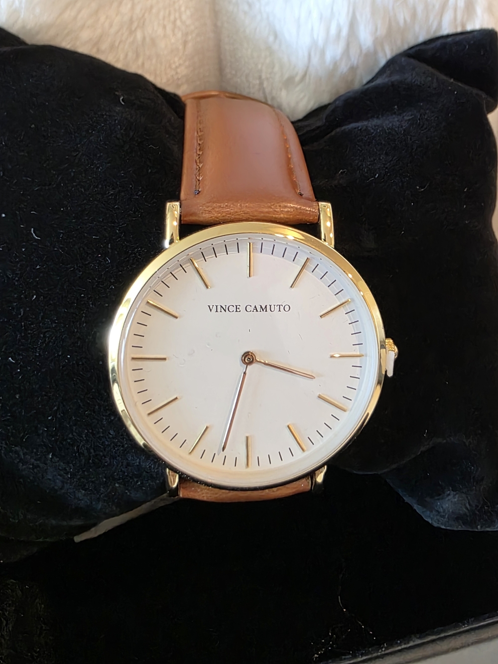 Vince Camuto Men's Gold-Tone Watch with Brown Strap - Picture 3 of 7